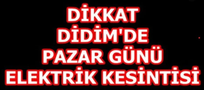Didim Elektrik Kesintisi 28 Şubat 2021