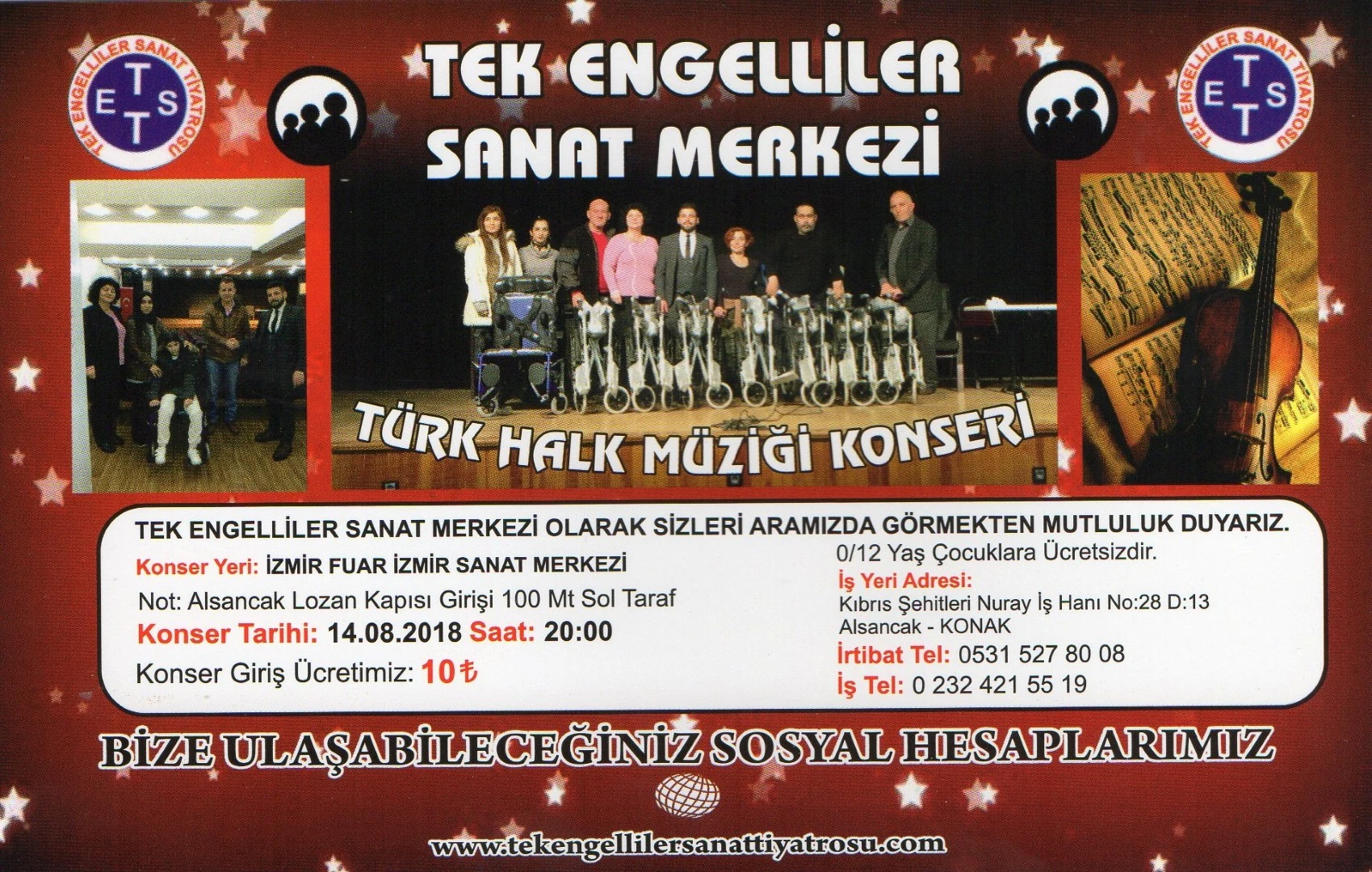 İzmir Tek Engelliler Sanat Tiyatrosu Türk Halk Müziği Konseri