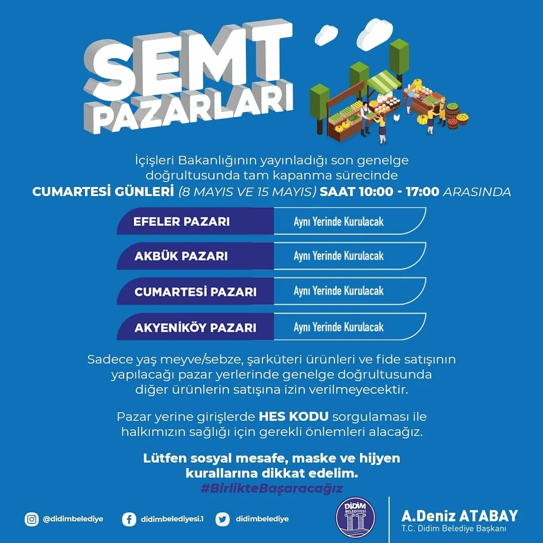 Didim'de Semt Pazarları Yeniden Hayat Buluyor 2021