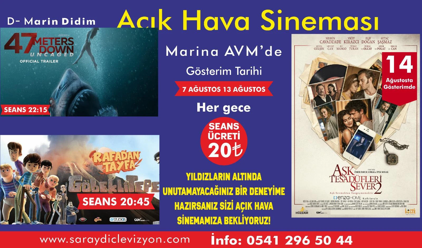Didim'de Açık Hava Sineması Keyfi Başladı