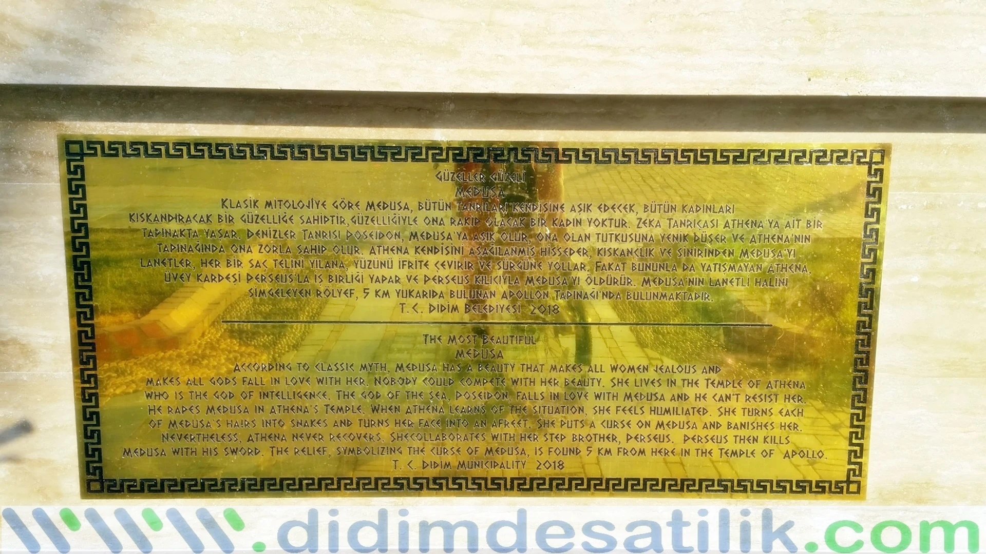 Didim Altınkum Plajına Medusa' nın Heykeli
